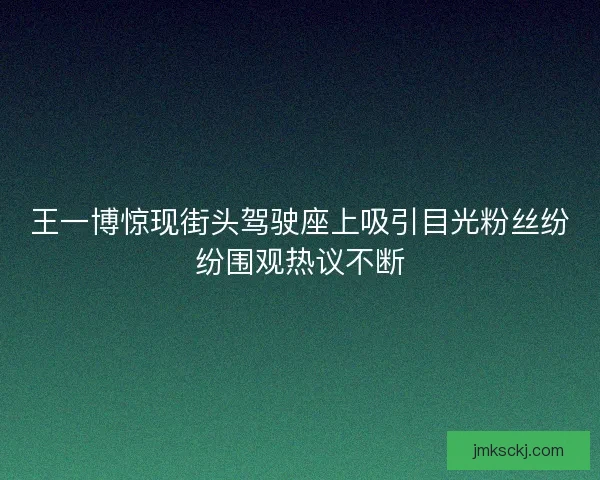 王一博惊现街头驾驶座上吸引目光粉丝纷纷围观热议不断