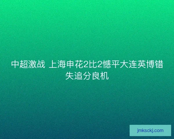 中超激战 上海申花2比2憾平大连英博错失追分良机